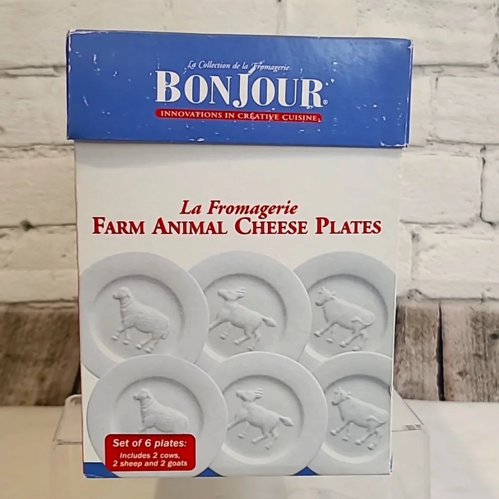 Bonjour La Fromagerie Porcelain Animal Cheese/Appetizer Plates - NIB/NWT